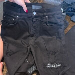 Black Amiri Music Note Distressed Men's Jeans